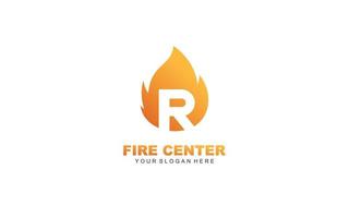 R fire logo design inspiration. Vector letter template design for brand.