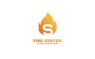 S fire logo design inspiration. Vector letter template design for brand.