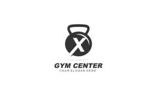 X gym logo design inspiration. Vector letter template design for brand.