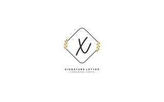 X Initial letter handwriting and  signature logo. A concept with template element. vector