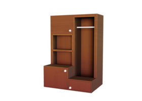 Stylish Wooden Wardrobe 3D Model png