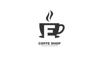 E COFFE logo design inspiration. Vector letter template design for brand.