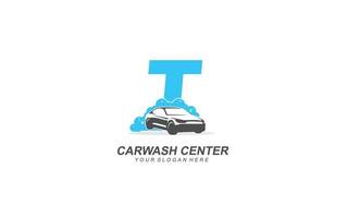 T Car wash logo design inspiration. Vector letter template design for brand.