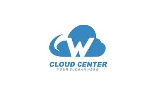 W cloud logo design inspiration. Vector letter template design for brand.