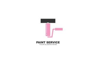 T PAINT logo design inspiration. Vector letter template design for brand.