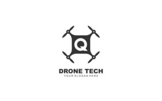 Q Drone logo design inspiration. Vector letter template design for brand.