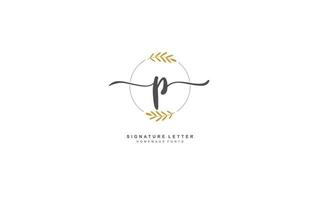 P beauty floral logo design inspiration. Vector letter wedding template design for brand.