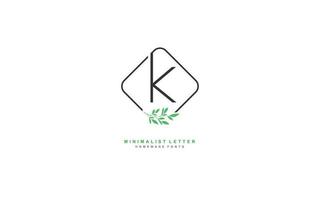 K beauty floral logo design inspiration. Vector letter wedding template design for brand.