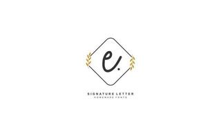 E Initial letter handwriting and  signature logo. A concept with template element. vector