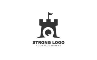 Q FORTRESS logo design inspiration. Vector letter template design for brand.