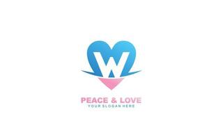 W  logo design inspiration. Vector letter template design for brand.