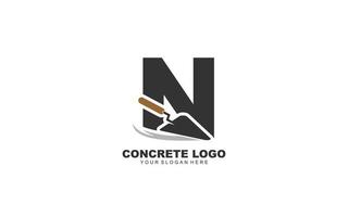 N CONSTRUCTION logo design inspiration. Vector letter template design for brand.