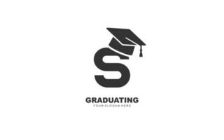 S graduation logo design inspiration. Vector letter template design for brand.