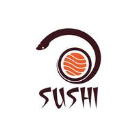 sushi snake logo vector