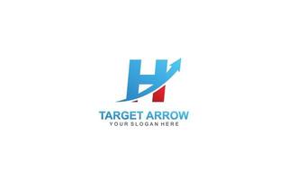 H arrow logo design inspiration. Vector letter template design for brand.