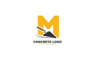 M CONSTRUCTION logo design inspiration. Vector letter template design for brand.