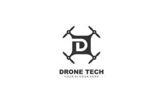 D Drone logo design inspiration. Vector letter template design for brand.