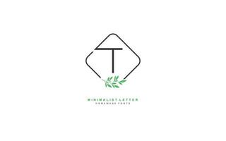 T beauty floral logo design inspiration. Vector letter wedding template design for brand.