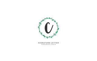 C beauty floral logo design inspiration. Vector letter wedding template design for brand.