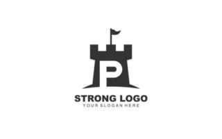 P FORTRESS logo design inspiration. Vector letter template design for brand.