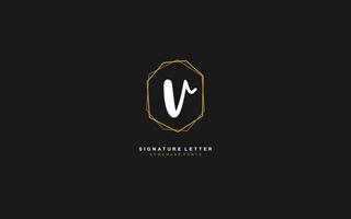 V Initial letter handwriting and  signature logo. A concept with template element. vector