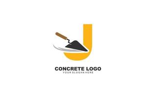 J CONSTRUCTION logo design inspiration. Vector letter template design for brand.