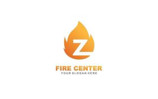Z fire logo design inspiration. Vector letter template design for brand.