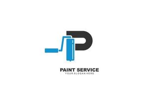 P PAINT logo design inspiration. Vector letter template design for brand.