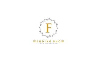 F beauty floral logo design inspiration. Vector letter wedding template design for brand.