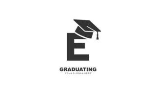 E graduation logo design inspiration. Vector letter template design for brand.