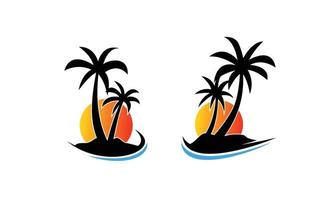 Palm beach design vector with isolated for your template.