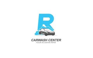 R Car wash logo design inspiration. Vector letter template design for brand.