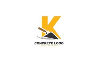 K CONSTRUCTION logo design inspiration. Vector letter template design for brand.