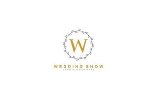 W beauty floral logo design inspiration. Vector letter wedding template design for brand.