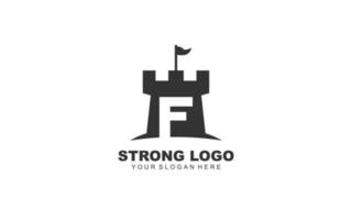 F fortaleza logo diseño inspiración. vector letra modelo diseño para marca.