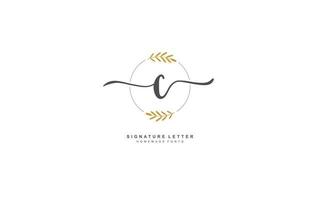 C beauty floral logo design inspiration. Vector letter wedding template design for brand.