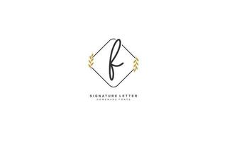 F Initial letter handwriting and  signature logo. A concept with template element. vector