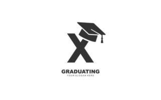 X graduation logo design inspiration. Vector letter template design for brand.