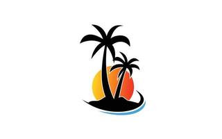 Palm beach design vector with isolated for your template.