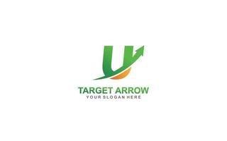 U arrow logo design inspiration. Vector letter template design for brand.