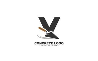V CONSTRUCTION logo design inspiration. Vector letter template design for brand.