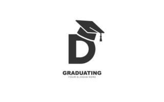 D graduation logo design inspiration. Vector letter template design for brand.