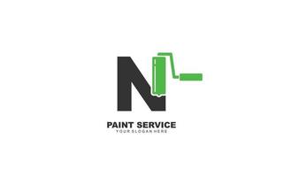 N PAINT logo design inspiration. Vector letter template design for brand.