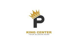 P Crown wash logo design inspiration. Vector letter template design for brand.