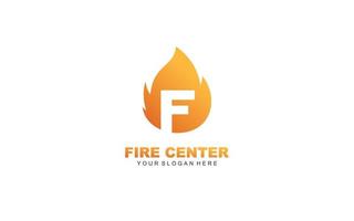 F fire logo design inspiration. Vector letter template design for brand.