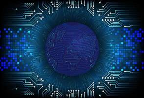 Modern World Map Holograph on Technology Background vector