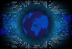 Modern World Map Holograph on Technology Background vector