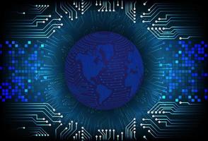 Modern World Map Holograph on Technology Background vector