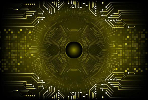 Modern  Cybersecurity Eye on Technology Background