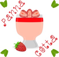 Various sweet tasty panna cotta png